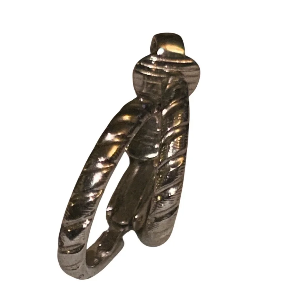 Silver Tone Clip On Hoop Earring Set 2 Pairs Twisted Rope and‎ Polished Smooth